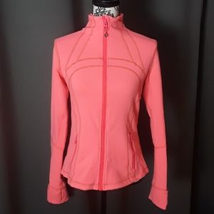 Lululemon Neon Coral zip-up jacket size 10